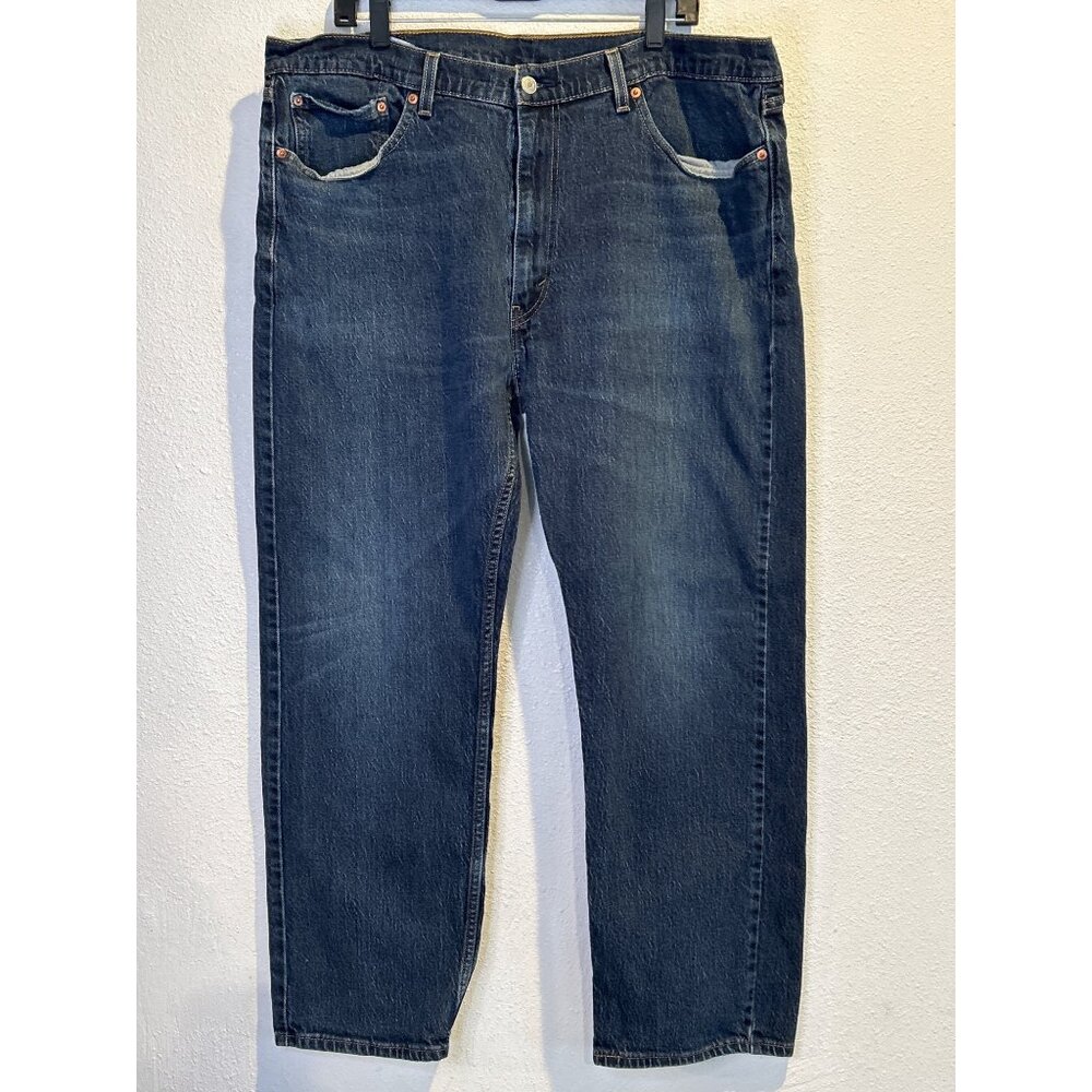 505 Levis Mens Jeans (40x30) Blue Denim Distressed